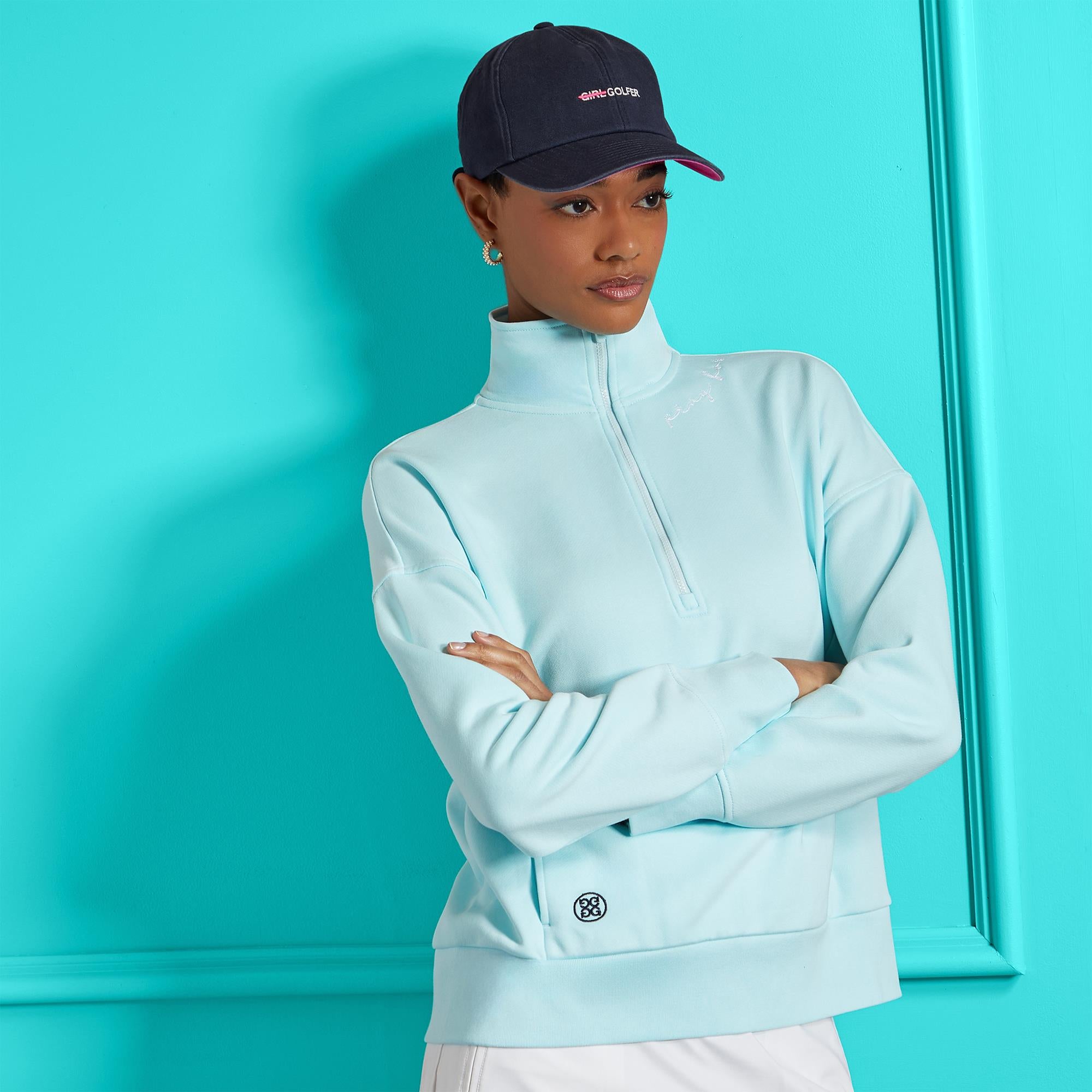 G/FORE Pray French Terry Gradient Heart Boxy Ladies Pullover Daybreak